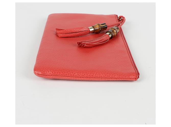 Bamboo Gucci Pochette in bambù con nappa Rosso - vista 8
