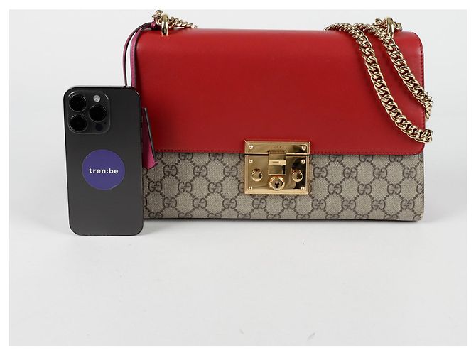 Padlock Gucci Borsa a spalla con lucchetto medio Rosso - vista 12