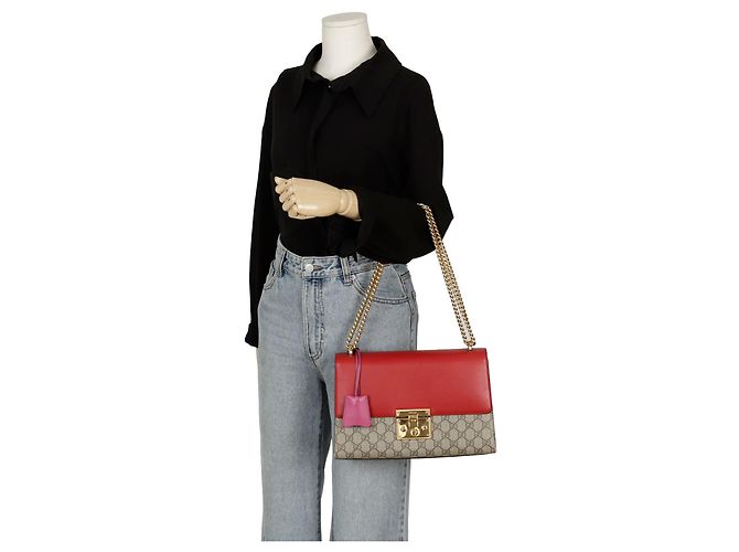 Padlock Gucci Borsa a spalla con lucchetto medio Rosso - vista 15