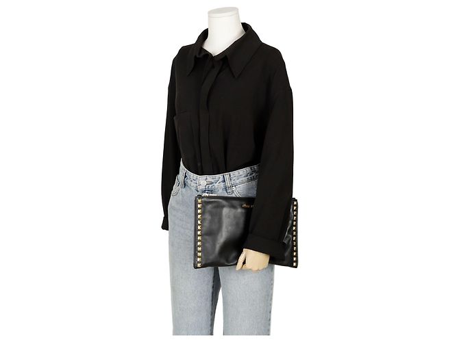 Miu Miu Clutch con tachuelas Negro - vista 11