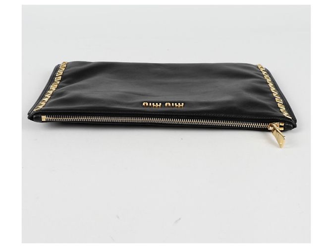 Miu Miu Clutch con tachuelas Negro - vista 5