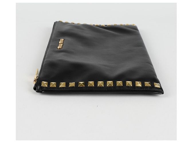 Miu Miu Clutch con tachuelas Negro - vista 6
