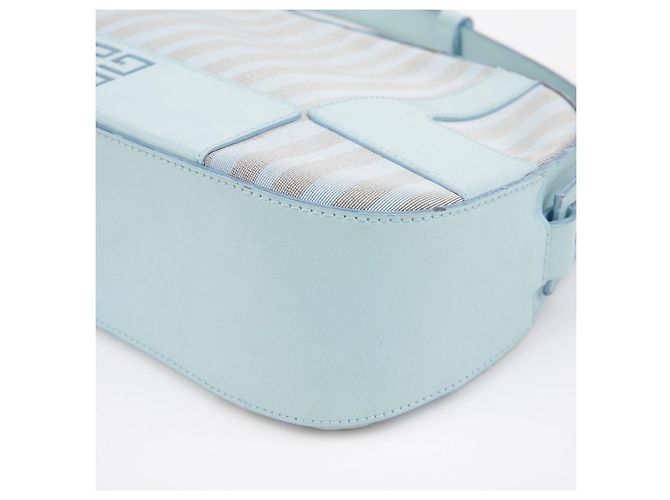 Givenchy Runder Schultertasche mit gestreiftem Muster Blau - Ansicht 10