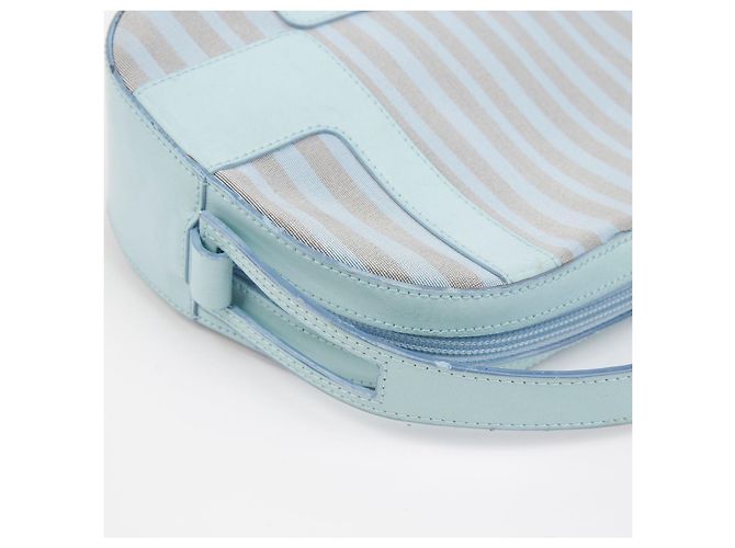 Givenchy Runder Schultertasche mit gestreiftem Muster Blau - Ansicht 11