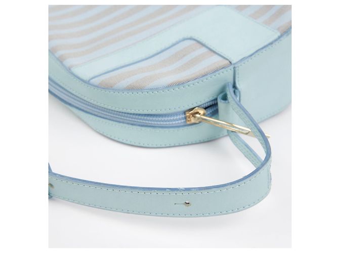 Givenchy Runder Schultertasche mit gestreiftem Muster Blau - Ansicht 13