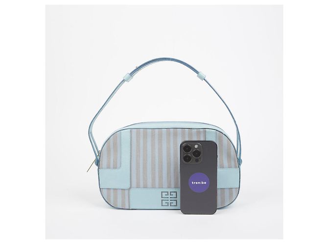 Givenchy Runder Schultertasche mit gestreiftem Muster Blau - Ansicht 14