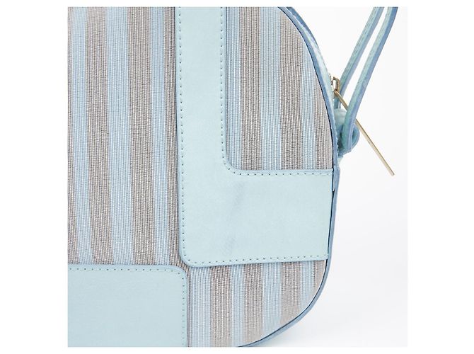 Givenchy Runder Schultertasche mit gestreiftem Muster Blau - Ansicht 4