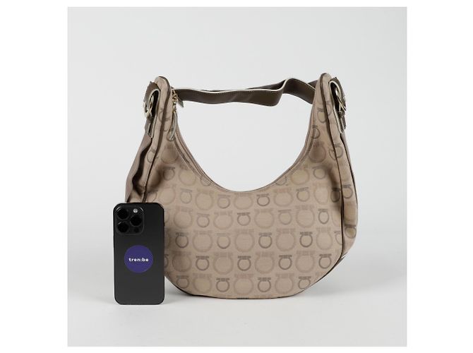 Salvatore Ferragamo Borsa a spalla Gancini Hobo Marrone - vista 10