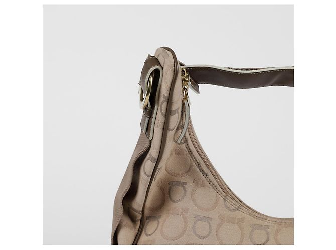 Salvatore Ferragamo Borsa a spalla Gancini Hobo Marrone - vista 3