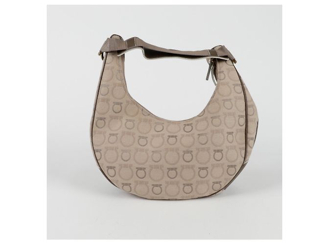 Salvatore Ferragamo Borsa a spalla Gancini Hobo Marrone - vista 5