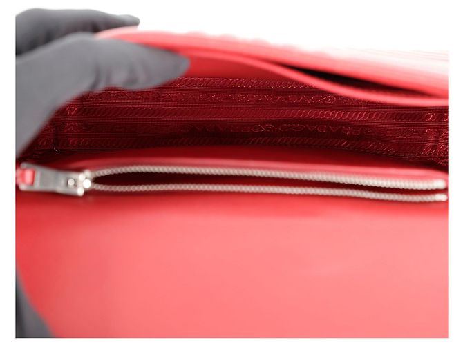 Prada Borsa a tracolla incrociata Diagram Chain Rosso - vista 10