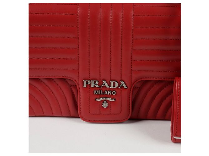 Prada Borsa a tracolla incrociata Diagram Chain Rosso - vista 2