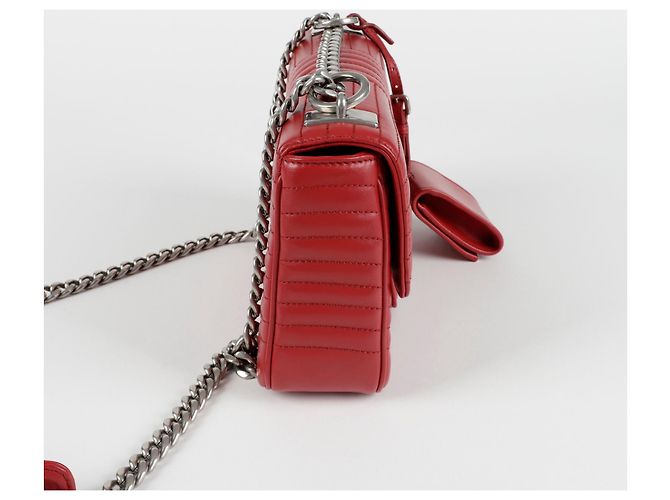 Prada Borsa a tracolla incrociata Diagram Chain Rosso - vista 6