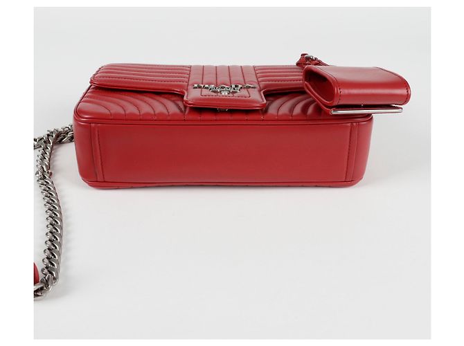 Prada Borsa a tracolla incrociata Diagram Chain Rosso - vista 7