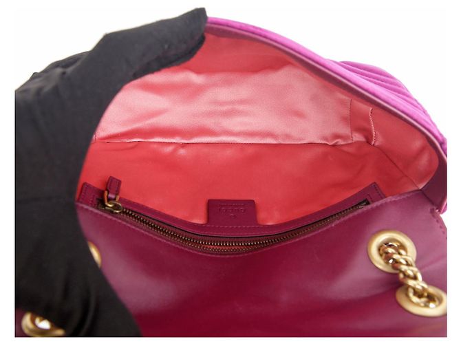 Gucci Borsa a Spalla Incrociata GG Marmont Small Porpora - vista 10