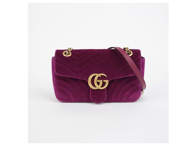 Gucci Borsa a Spalla Incrociata GG Marmont Small Porpora - vista 2