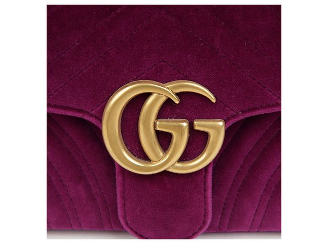 Gucci Borsa a Spalla Incrociata GG Marmont Small Porpora - vista 3
