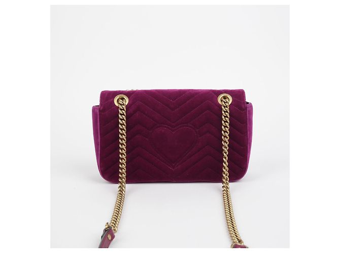 Gucci Borsa a Spalla Incrociata GG Marmont Small Porpora - vista 4