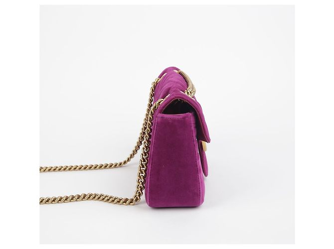 Gucci Borsa a Spalla Incrociata GG Marmont Small Porpora - vista 5