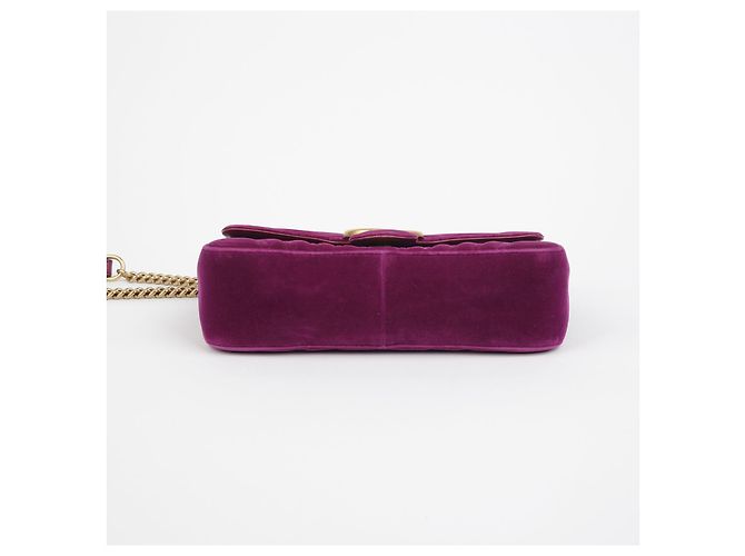 Gucci Borsa a Spalla Incrociata GG Marmont Small Porpora - vista 6