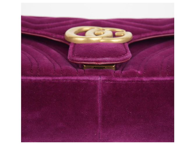 Gucci Borsa a Spalla Incrociata GG Marmont Small Porpora - vista 7