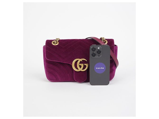 Gucci Borsa a Spalla Incrociata GG Marmont Small Porpora - vista 8