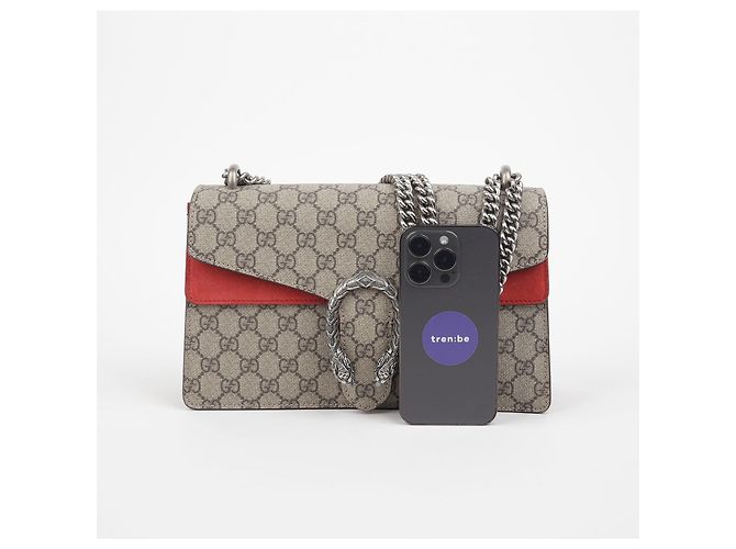 Gucci Borsa a Spalla con Catena Dionysus Small Rosso - vista 6