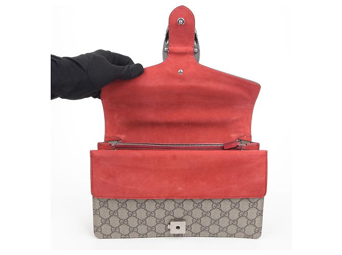 Gucci Borsa a Spalla con Catena Dionysus Small Rosso - vista 7