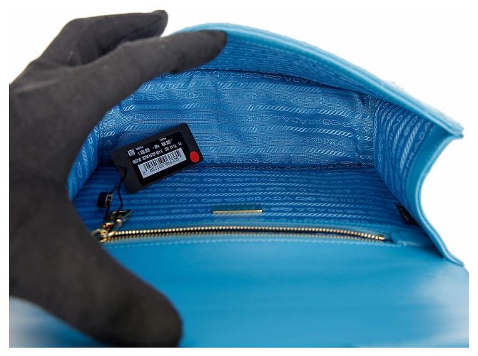 Prada Bolso cruzado de cadena con cierre Diagram Azul - vista 10
