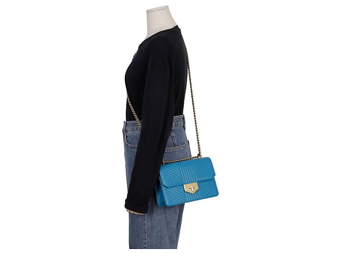 Prada Bolso cruzado de cadena con cierre Diagram Azul - vista 11