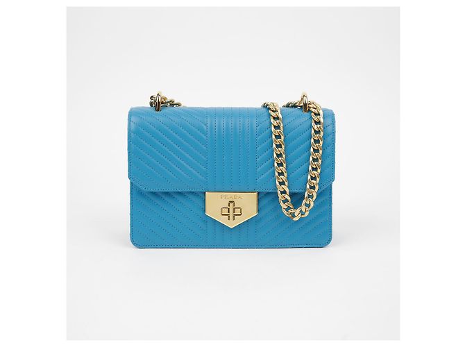 Prada Bolso cruzado de cadena con cierre Diagram Azul - vista 2