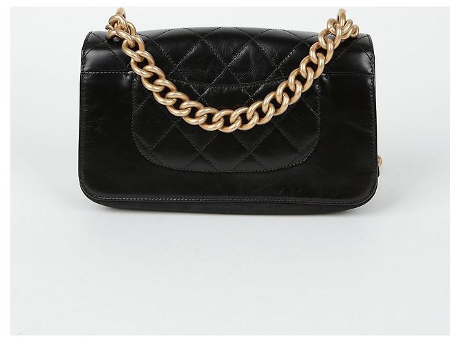 Chanel Borsa a spalla con pattina a fisarmonica Nero - vista 4