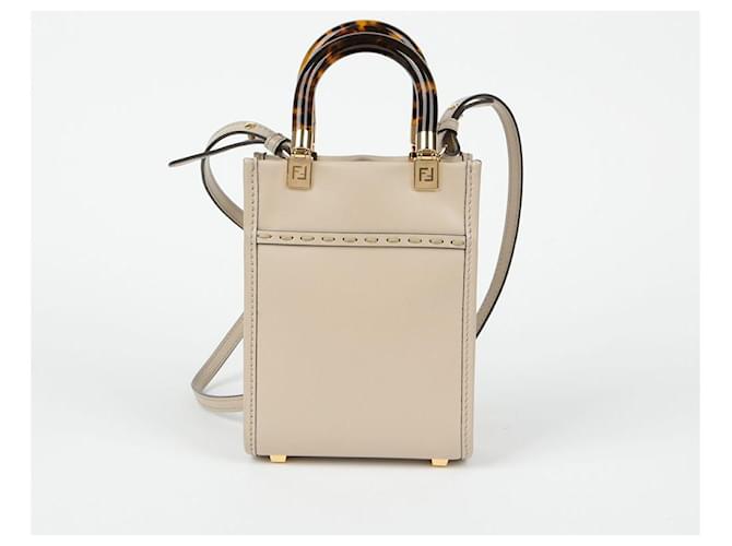 Fendi Borsa a spalla mini Sunshine Marrone - vista 3