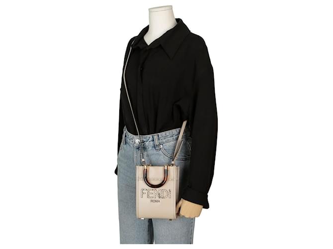 Fendi Borsa a spalla mini Sunshine Marrone - vista 9