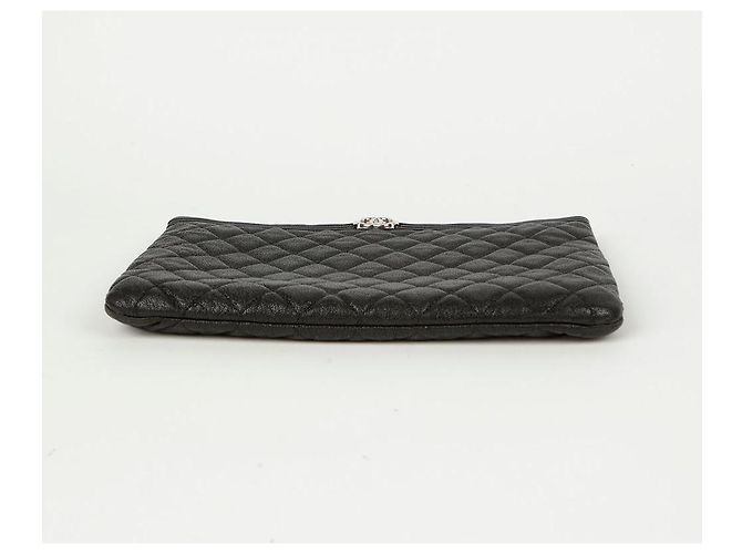 Chanel Clutch Medio in Pelle Caviar Boy Nero - vista 6