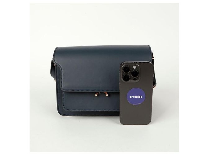 Marni Borsa a tracolla media Trunk Blu - vista 7
