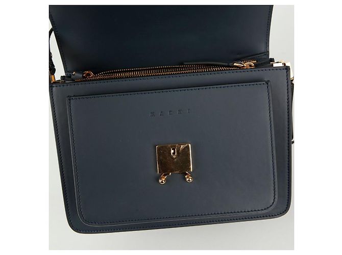 Marni Borsa a tracolla media Trunk Blu - vista 9