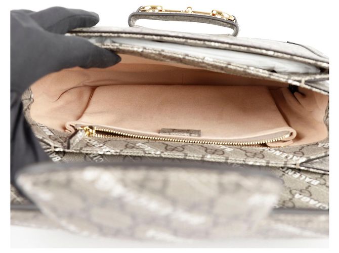 Gucci Borsa a tracolla piccola Horsebit Hacker Bianco - vista 8