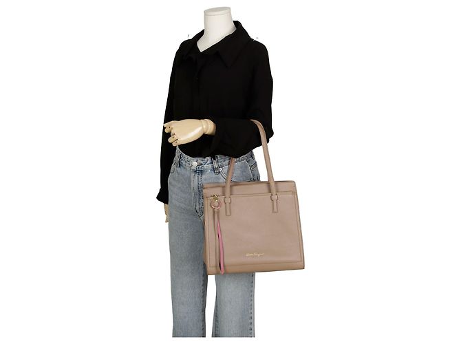Salvatore Ferragamo Amy Medium Top Handle Tote Schultertasche Pink - Ansicht 14