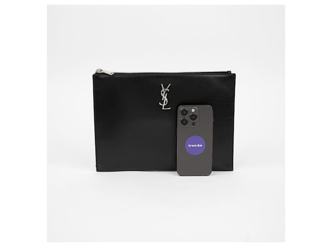 Saint Laurent Clutch per Tablet Nero - vista 10