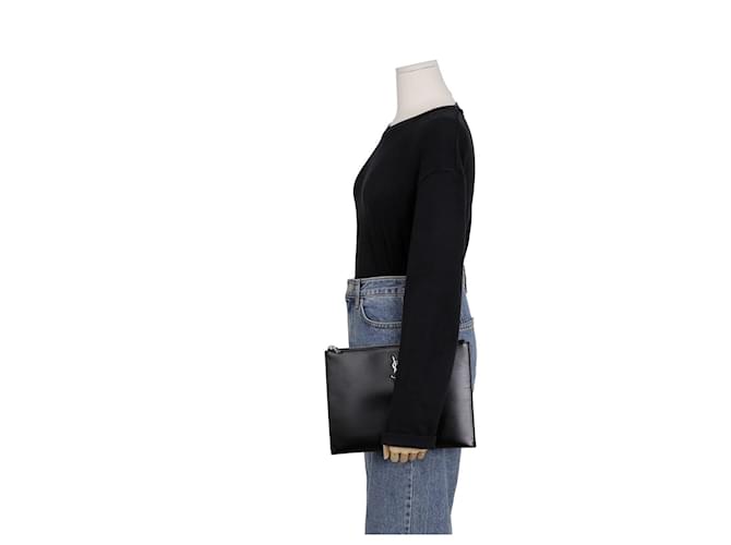 Saint Laurent Clutch per Tablet Nero - vista 13