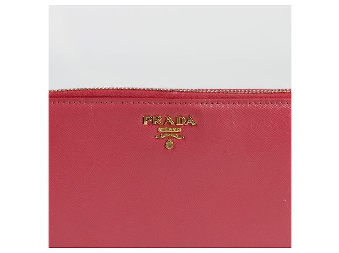 Saffiano Prada Portafoglio con zip Rosa - view 2