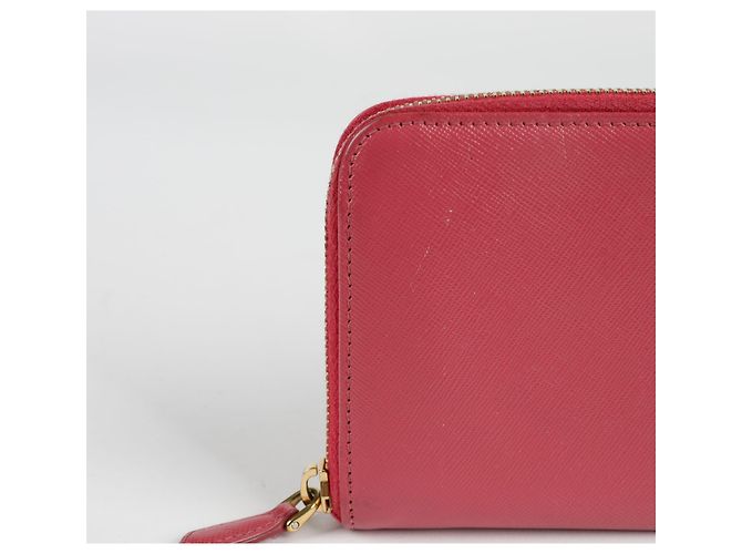 Saffiano Prada Portafoglio con zip Rosa - view 3