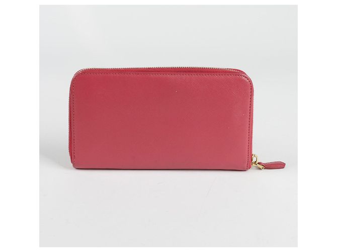 Saffiano Prada Portafoglio con zip Rosa - view 4