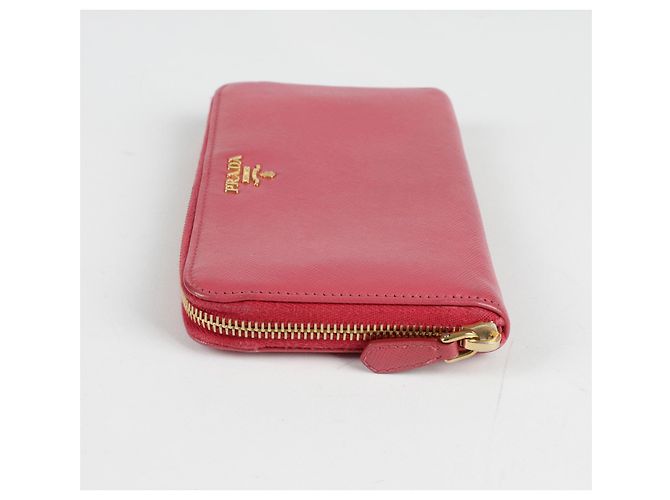 Saffiano Prada Portafoglio con zip Rosa - view 5
