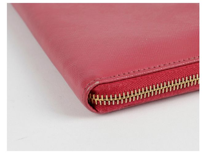 Saffiano Prada Portafoglio con zip Rosa - view 8