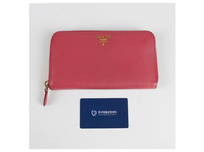 Saffiano Prada Portafoglio con zip Rosa - view 9