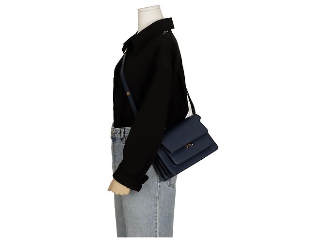 Marni Borsa a tracolla media Trunk Blu - vista 11