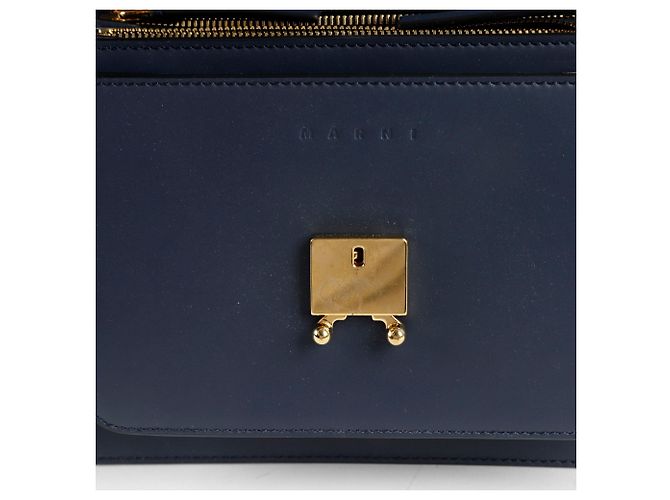 Marni Borsa a tracolla media Trunk Blu - vista 9