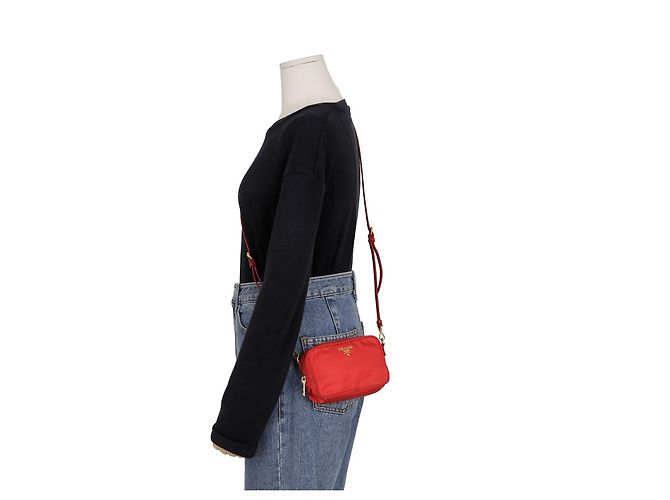 Prada Borsa a spalla mini in nylon - vista 13